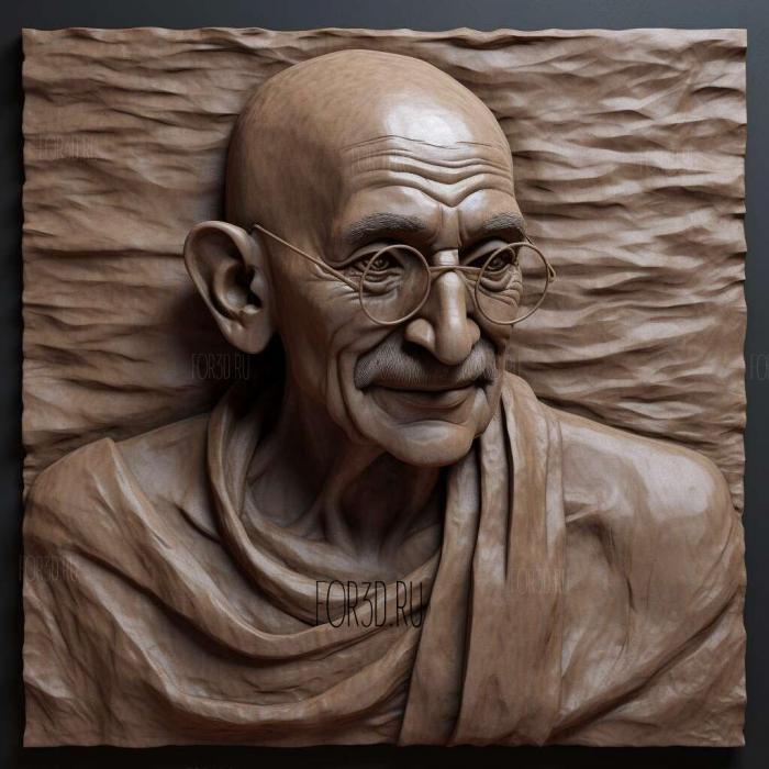 Gandhi 5 3 stl model for CNC